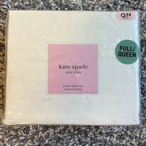 Queen Sized Kate Spade “larabee dot” sheet set. Brand new.